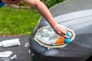 headlight paint:" how to remove" result