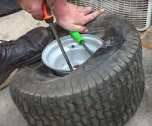 How to fix a lawn mower tire