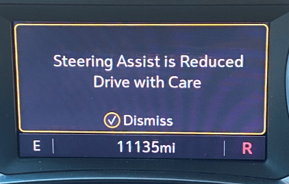 GMC acadia steering assist reduced